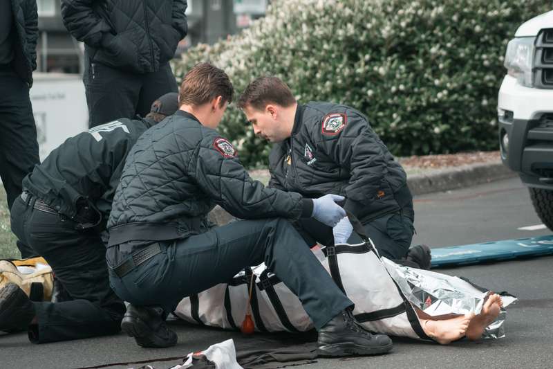 EMTs Training With Dummy